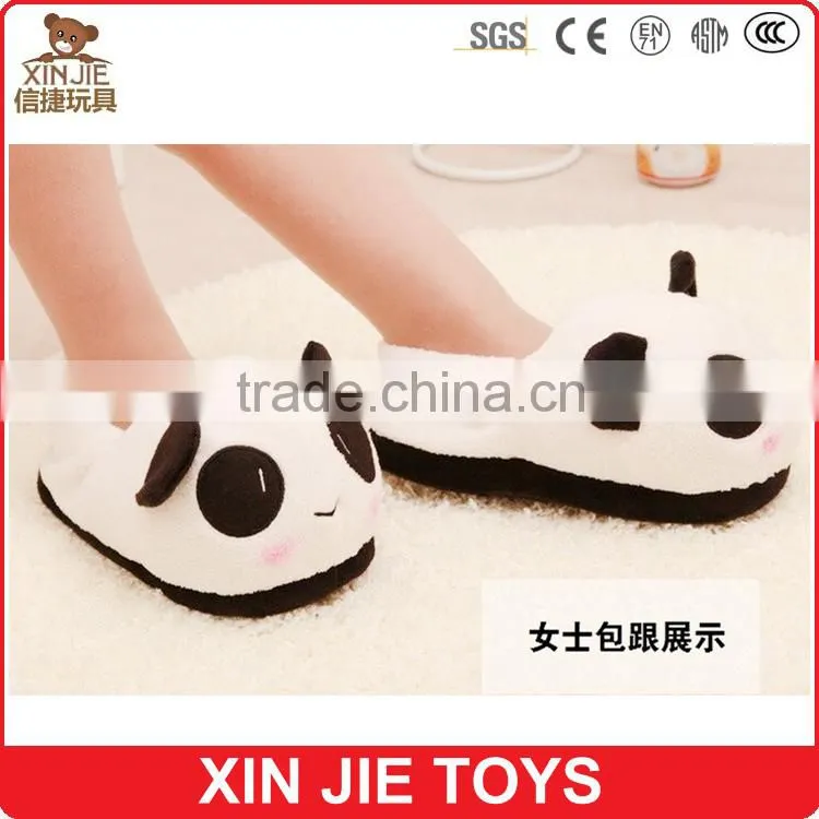 cute plush panda slipper warmly panda slipper for girls new design winter indoor plush slipper