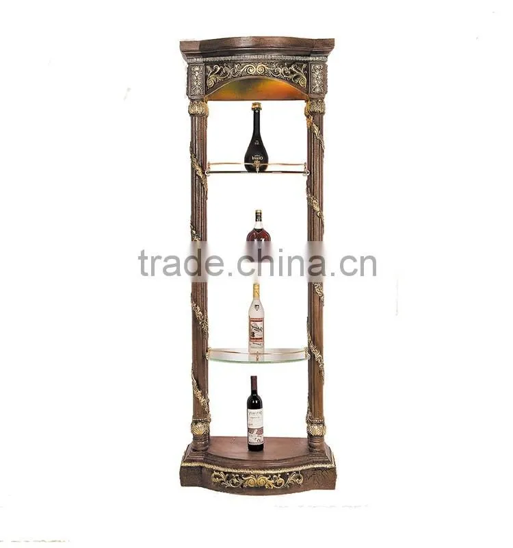 Antique Home Decor Resin Wine Display Cabinet with LED Light