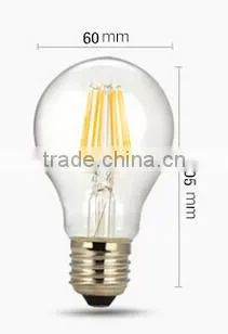 4W 6W 8W E26 E27 B22 dimmable led filament bulb light with TUV CE ROHS UL