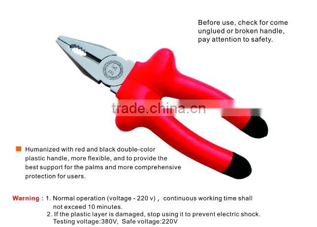 Diagonal Cutting Pliers With Red Insulated Handle