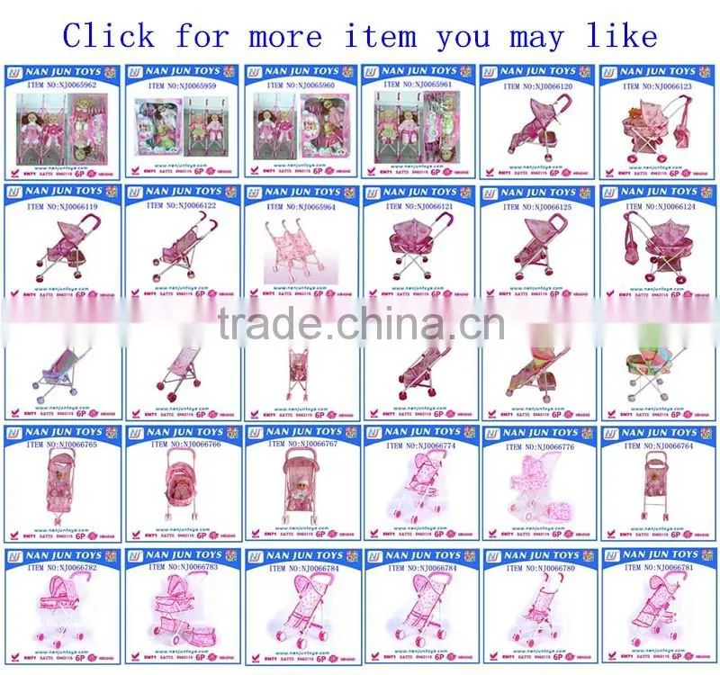 Popular pink baby doll strollers for children baby stroller with doll