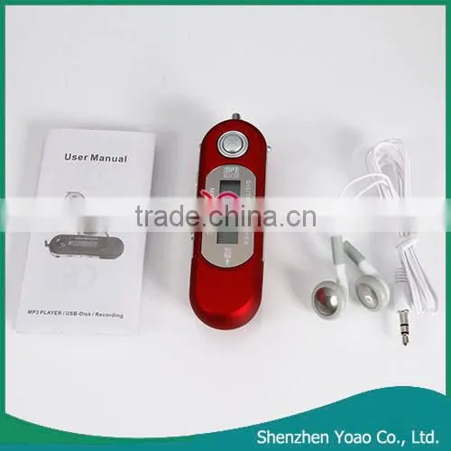 USB2.0 LCD 16GB MP3 Player with Voice Recorder Function Red