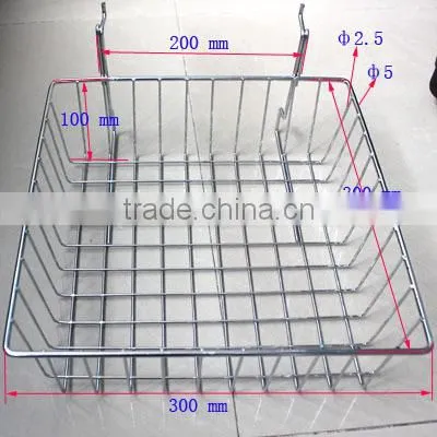 Iron wire mesh basket for grid wall & slatwall