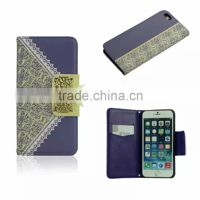 Nice Design Lace Bowknot Wallet Leather Cases For iPhone 5