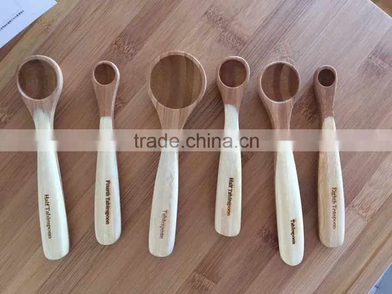 Bamboo wooden measuring spoon set