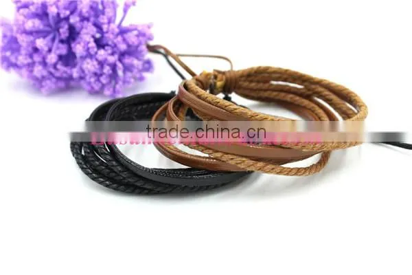 New design PU leather Punk bracelet for man