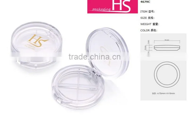 Custom Clear Round Plastic 4 Color Eyeshadow Case