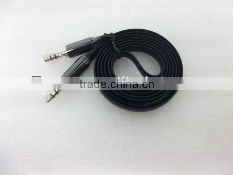 flat Audio Extension AUX Cable for iphone 5/5S/5C4G(made in China)