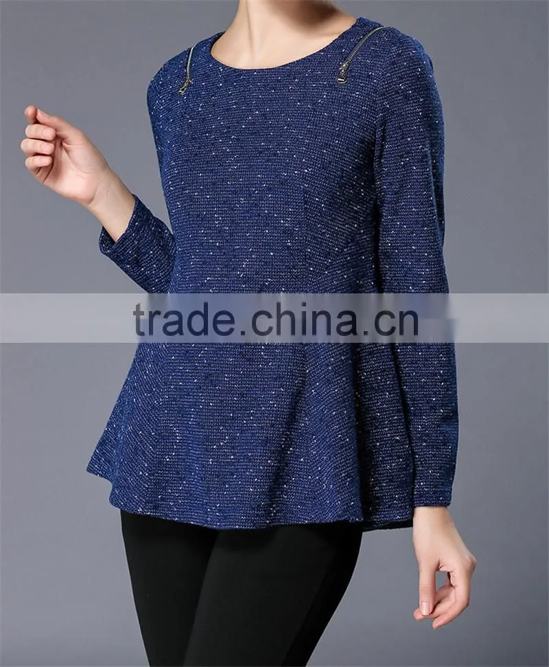 A-line Plus Size XXXL Fashion Cutting Blouse Design for Fat Women Tops