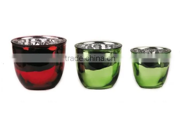electroplate handling colored glass orchid pot