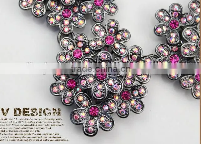 Yiwu factory necklace,fashion necklace,rhinestone flower necklace