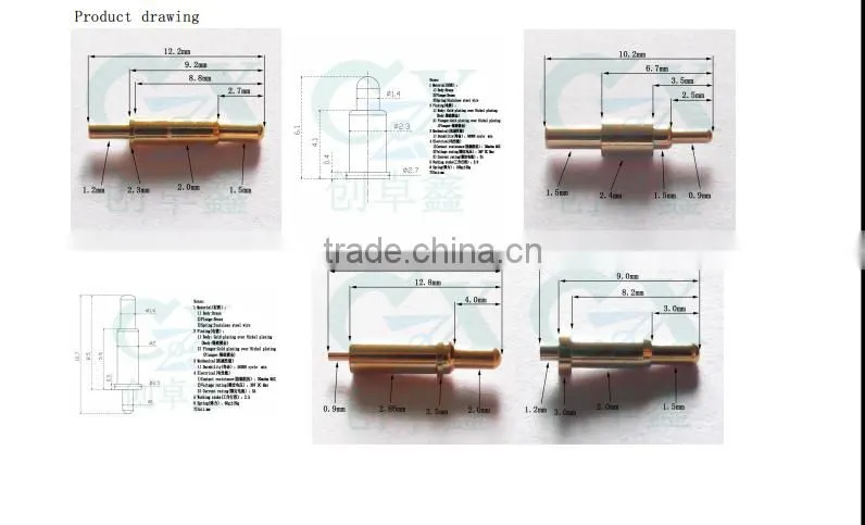 smt precision brass pogo pin electrical pogo pin connector