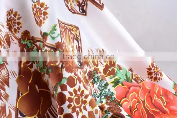 Mulinsen Textile Woven Colorful Flower Stretch For Wholesale Polyester Printed Satin Fabric
