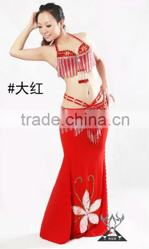 Belly Dance Costumes Skirt,Hot Purple Sexy Professional Skirt of Belly Dance Long Skirt, Performance Dancing Skirt QC1316