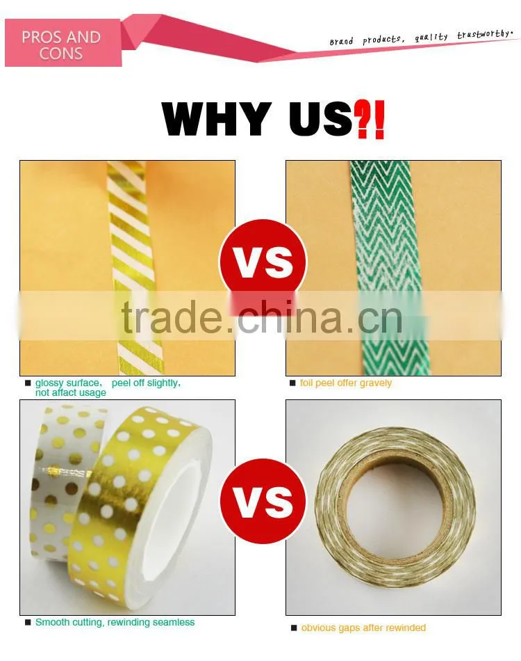 Hot selling custom printed foil washi tape
