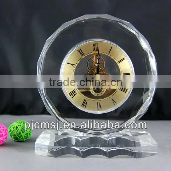 decration gift crystal glass table timepiece