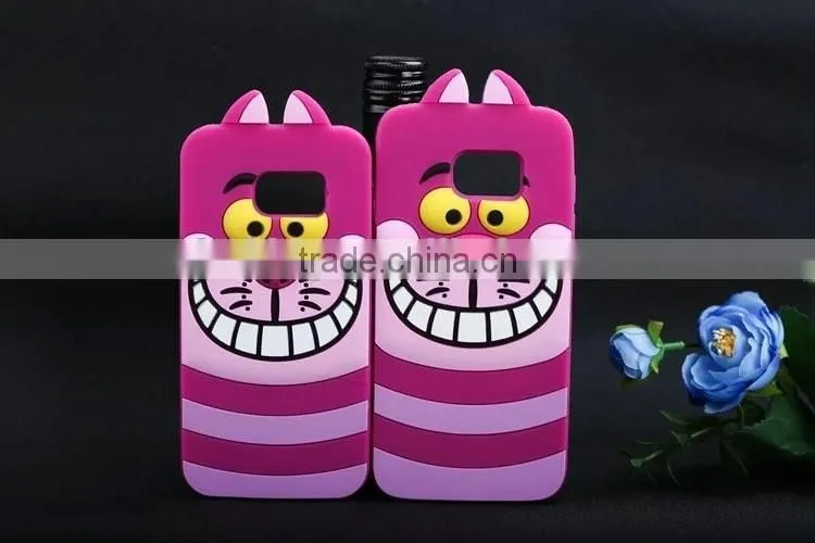 Cute Animal 3D Cartoon Silicone Case Cover For Samsung Galaxy S7 / S7 Edge Sulley/Cat/Tiger Soft Cover