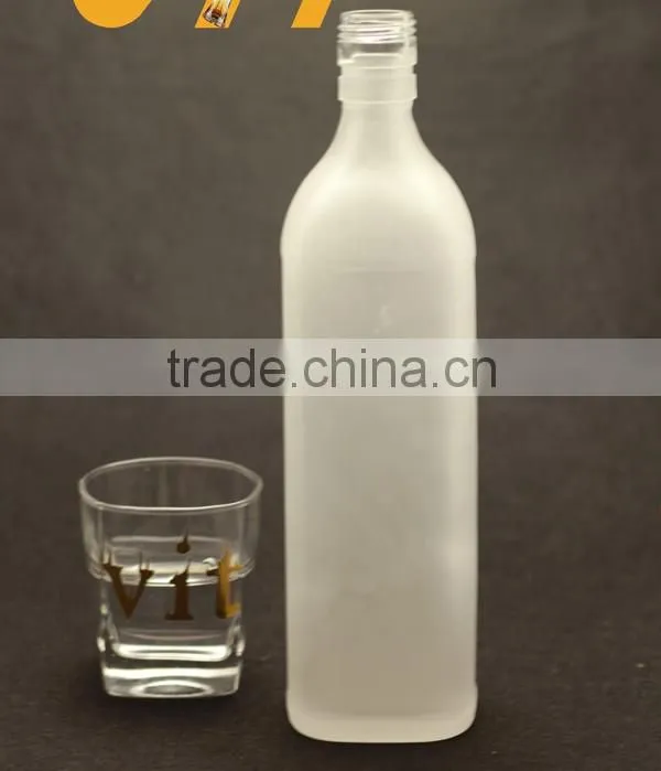 High quality frosted glass bottle tequila glass bottle fancy glass bottle