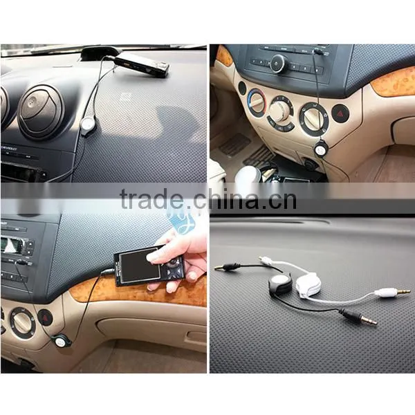 Male To Male 3.5mm Stereo Wire Retractable AUX Cable