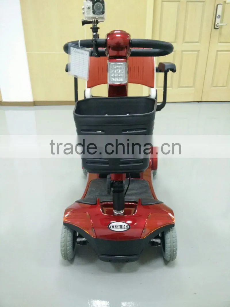 Folding mobility scooter for elderly use
