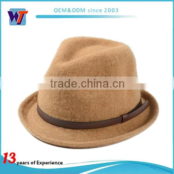Coluorful blank wool material felt hat and fedora hat
