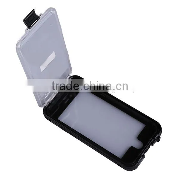 Black Fingerprint Recognition Shockproof Waterproof Phone Case for iPhone 6 4.7 Inch