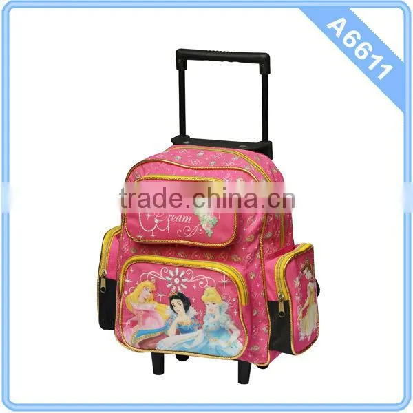 Lovely Cartoon Children Book Bags Trolley School Backpack