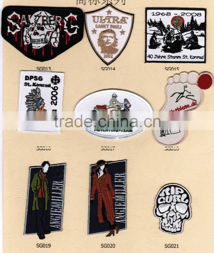 digitized custom logo full embroidered badges