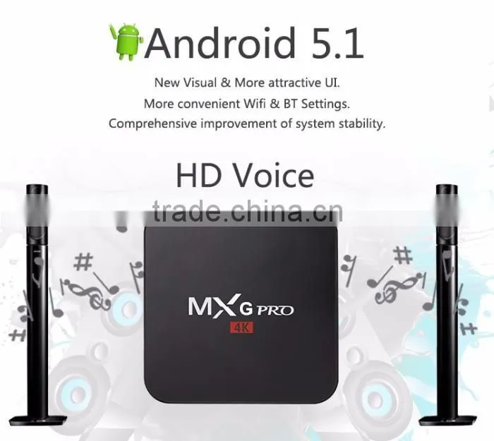 Best price MXG Pro 4k Amlogic S905 Quad Core TV BOX Andorid 5.1 tv box MxG