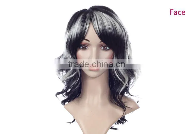 Free lace wig samples synthetic wig body wave artificial full lace monofilament wig with baby hair