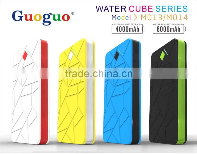fashional rubber slim powerbank 4000/8000mah flat