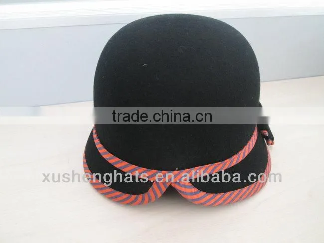 white wool felt hat with ears for girls