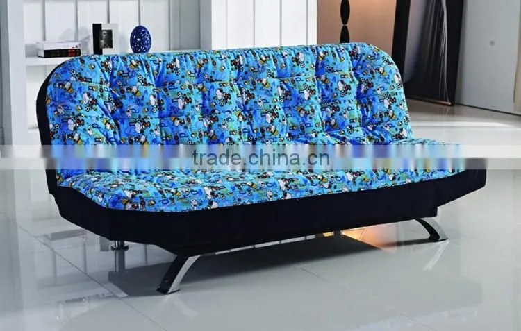 Modern living room furniture convertible fabric sofa bed with throw pillows