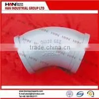 Concrete pump parts 45 degree stainless steel pipe elbow 4 inch concrete pump elbow / bend