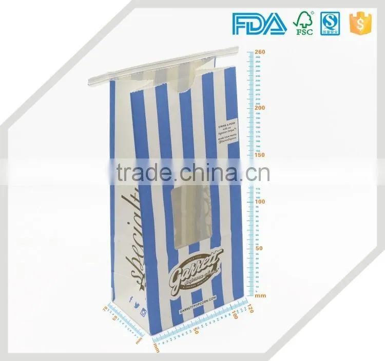 Shipping from China tin tie flat bottom kraft paper bags with window