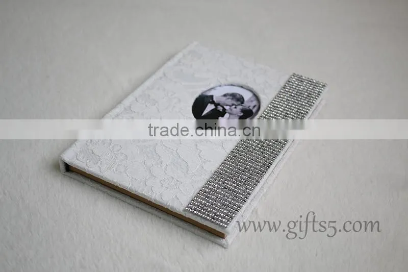 Vintage wedding guest book in white