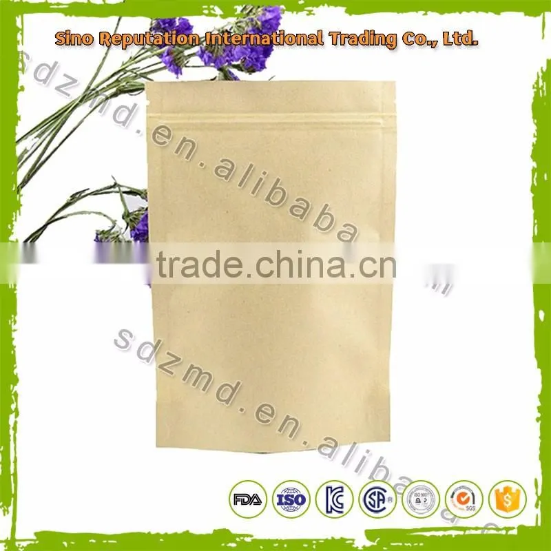 kraft paper biodegradable stand up pouch with zipper