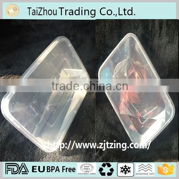 Disposable plastic food container take away meal box