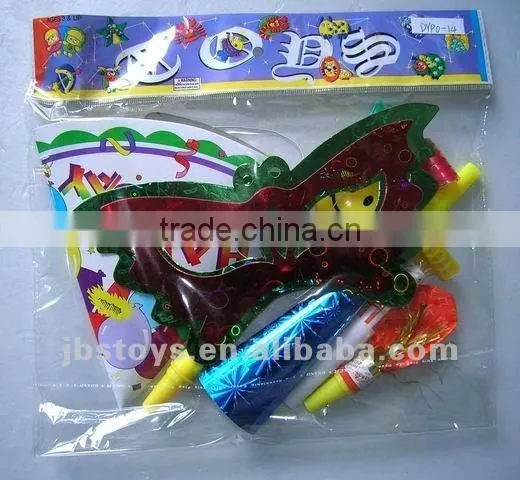BIRTHDAY PARTY SET , masks , hat , loudspeaker,Blow dragon