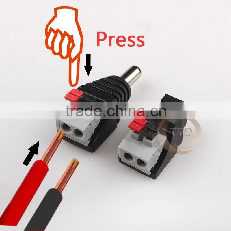MALE 2.1MM X 5.5MM DC POWER CONNECTOR DIY SPRING CLAMP QUICK FIX