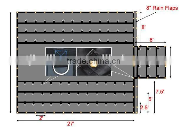 Flatbed Truck Tarp - 15oz Light Weight Steel Tarp For Flatbed Trailer Tarps