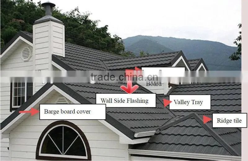 Beatiful roof tiles/Waterproof Roof Tile/ Stone Coated Metal Roof Tile