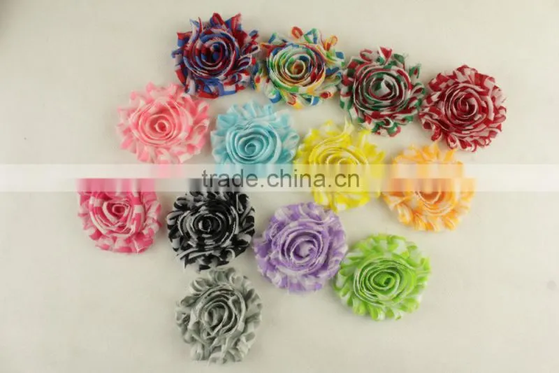 Solid Shabby Frayed chiffon flower