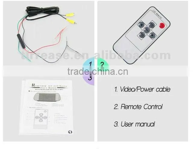 7 inch tft lcd car rear view monitor
