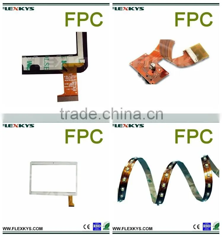 Single layer yellow soldermask FPC copper flexible printed circuit membrane switches with 0.5mm board thickness