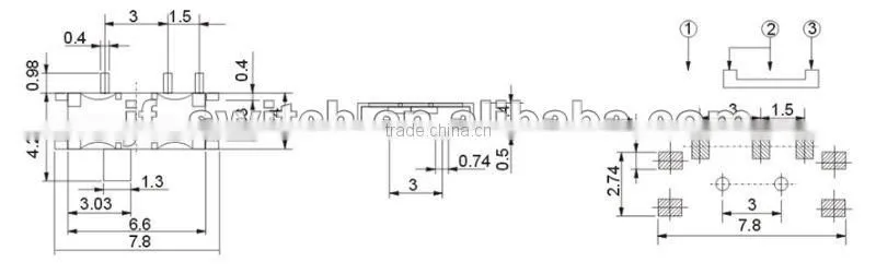 SK-1290P momentary slide switch