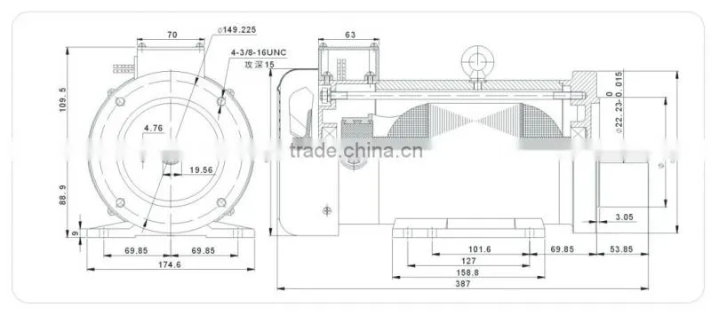 Made in China 90v high efficiency 1.5hp magnet motor