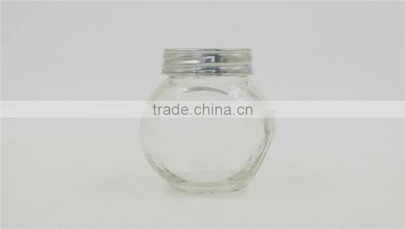 mini Flat drum type glass spice bottle jar