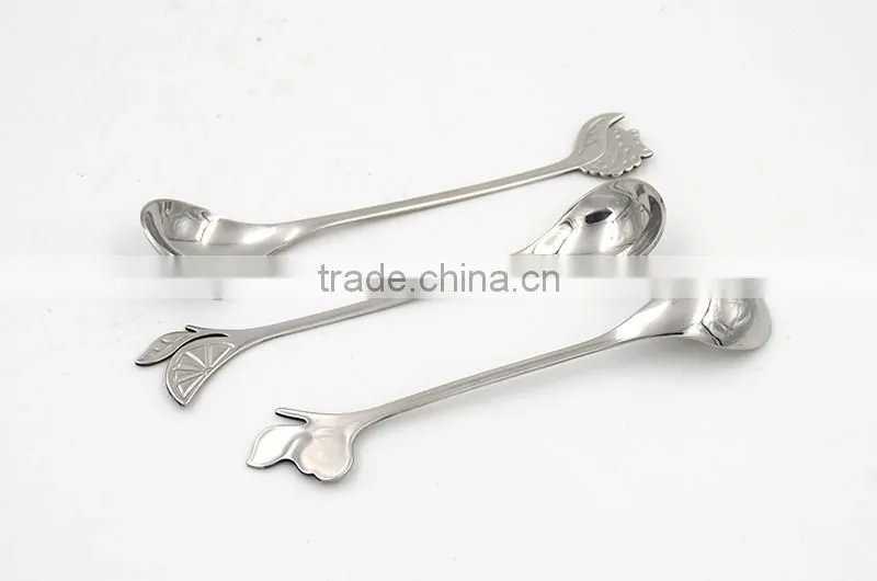 Free sample! Designed handle long elegant spoon stainless steel material