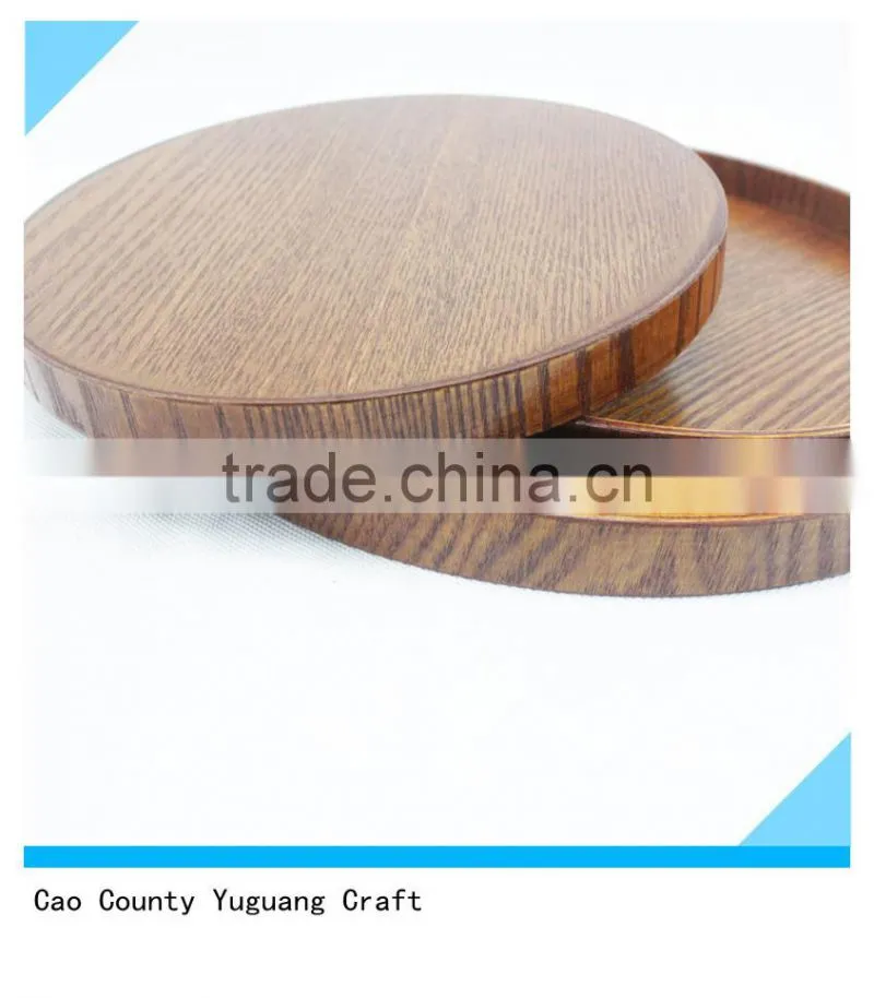Durable Tradition Round Brown Wood Dinner Plate for Dinner and Restaurant